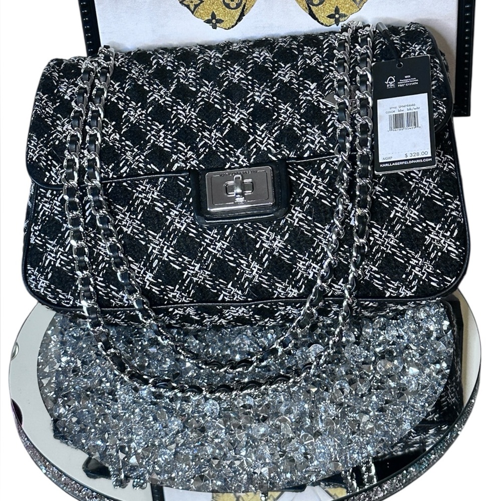NWT Karl Lagerfeld Paris Agyness Medium Shoulder Bag. Retail $328.00